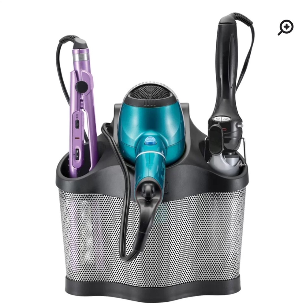 Polder hairdryer/curling iron holder.